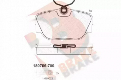 R BRAKE rb0766700 -  Комплект тормозных колодок, дисковый тормоз